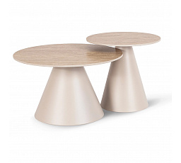 Sada stolíkov AVILA Travertín/Béžová