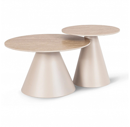 Sada stolíkov AVILA Travertín/Béžová