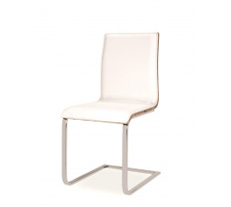Jedálenská stolička H-690 biela/dub sonoma, chróm