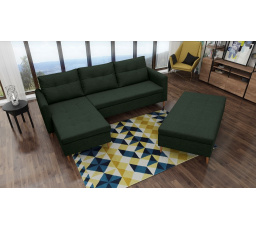 Rohová sedacia súprava s taburetom Areon L zelená