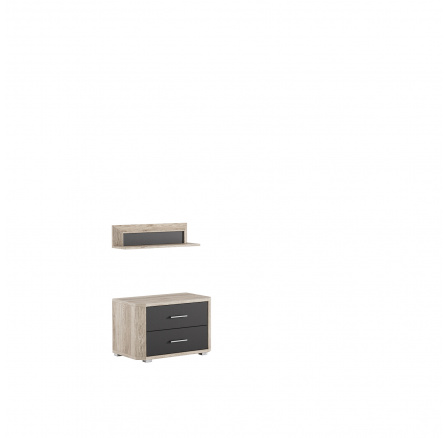 LA NOTTE nočný stolík s poličkou dub San Remo/super matný lávový efekt ( P8ZVLN23 ) (MM)***VÝPREDAJ