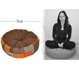 Vankúš sedací priemer 70 cm - oranžové listy