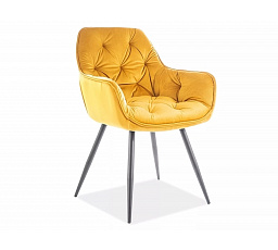 Jedálenská stolička CHERRY Velvet black/curry Velvet Bluvel 68