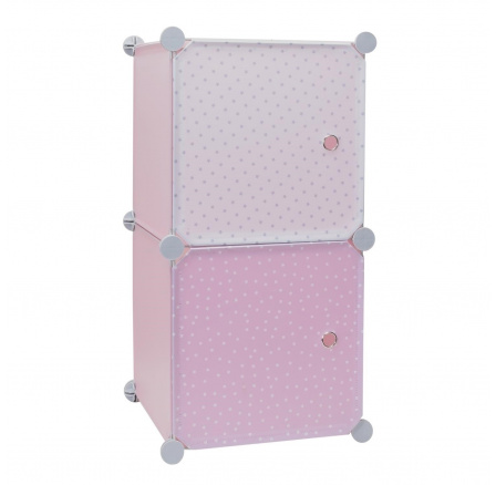 Modulárny regál Cubes 2 do detskej izby ružový