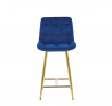 Barová stolička H1-FX, modrá / zlatá