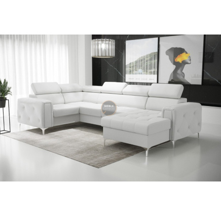 Rohová sedacia súprava ORION MAX III s funkciou spania 165x320x185 cm - biela eko koža, ľavá Rohová sedacia súprava ORION MAX III s funkciou spania 165x320x185 cm - biela eko koža, ľavá