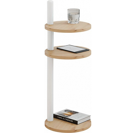 Odkladací stolík Claro II okrúhly Ø30 cm – rôzne farby na výber – Dub Artisan, Biely mat Odkladací stolík Claro II okrúhly Ø30 cm – rôzne farby na výber – Dub Artisan, Biely mat