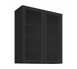 Horná skrinka ARONA - 80 GS-90 2F, Čierna mat/Kašmír