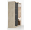 Šatní skriňa MULTI 31 - 203 cm, Dub Sonoma/Čierny Lesk