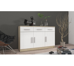 Komoda Parker 3D3S, dub sonoma/biela