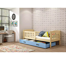 Posteľ Kuba 90x200 borovica/modrá