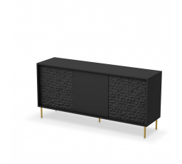 Komoda BULLET KM-1, čierna/zlatá