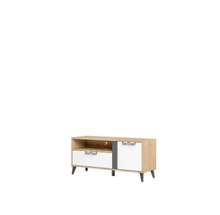 MOLLY 24 (MOET 24) - TV stolík 1D1S, laminát, americký orech/biela/grafitová MDF (1 balenie) (SZ) (K150)