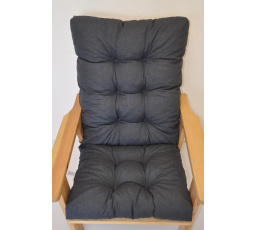 Vankúš pre záhradné kreslo vysoký - látka tmavo šedá melír