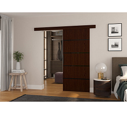 Posuvné dvere na stenu MUSCHU 96 Wenge+Čierna