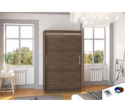 Posuvná skriňa s LED osvetlením COLLIN 120 Choco+Choco