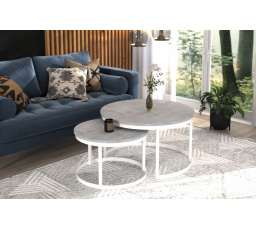 Konferenčný stolík 2v1 OKIN Biela+Betón