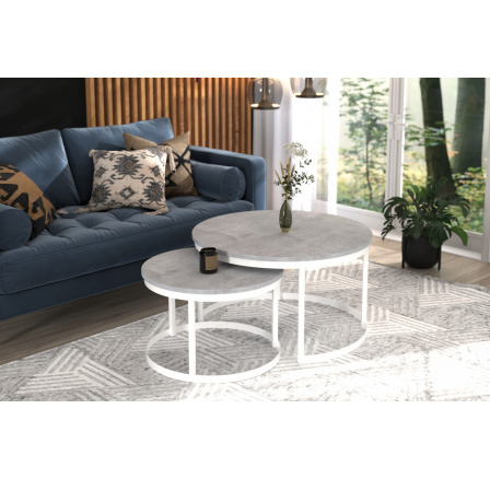 Konferenčný stolík 2v1 OKIN Biela+Betón