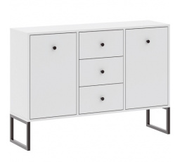 Komoda LINEA 2D3S, Biela/Čierna