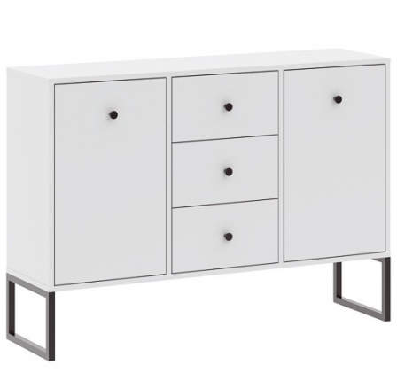 Komoda LINEA 2D3S, Biela/Čierna