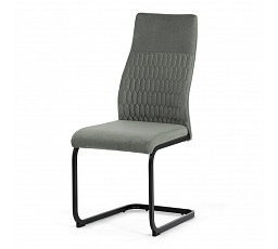 Stolička jedálenská, zelená látka, čierny kov