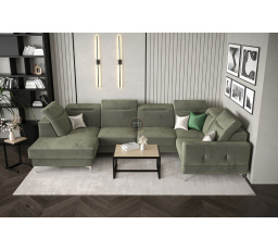 Rohová sedacia súprava MALIBU MAX II 180x350x182 cm - olivová, pravá strana