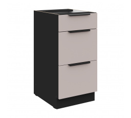 Dolná skrinka ARONA - 40 D 3S BB, Čierna mat/Kašmír