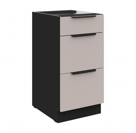 Dolná skrinka ARONA - 40 D 3S BB, Čierna mat/Kašmír