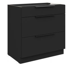 Dolná skrinka SIENA - 80 D 3S BB, Čierna mat/Čierna mat