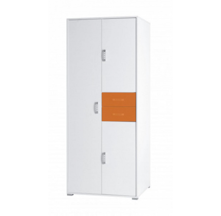 Skriňa Nemo R2 biela/oranžový lesk Skriňa Nemo R2 biela/oranžový lesk