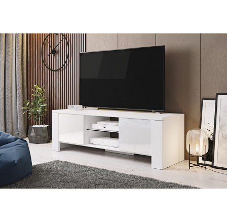 TV komoda WEST, biela / biely lesk TV komoda WEST, biela / biely lesk