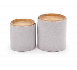 Taburet AVIKO - sada 2 taburetov, svetlosivá