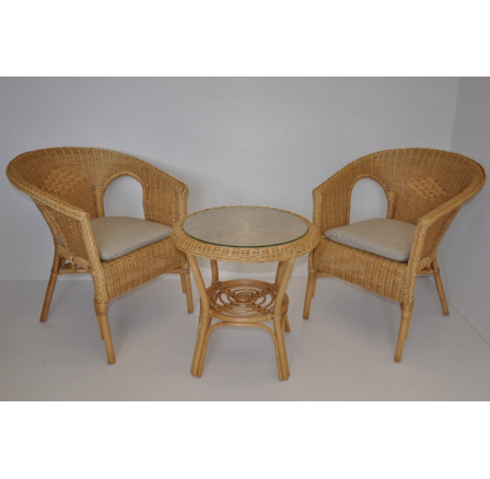 Ratanová pohovka Fabion honey honey pads dark beige highlights