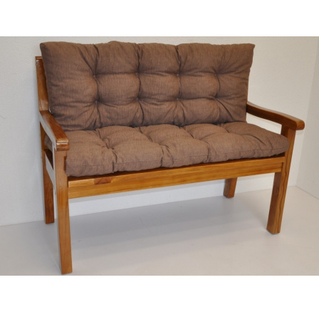 Lavička teaková 150 cm polster hnedý melír