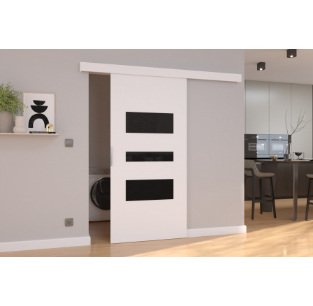 Posuvné dvere na stenu CENTO 106 White+Black Lacobel