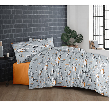 Vianočný bavlnený poťah na vankúš Líščia rozprávka 45x60 cm Vianočný bavlnený poťah na vankúš Líščia rozprávka 45x60 cm