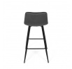 Stolička barová, sivá látka, štvornohá kovová podnož, čierny mat