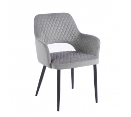 Stolička velvet sivá - čierny rám K3-FX B