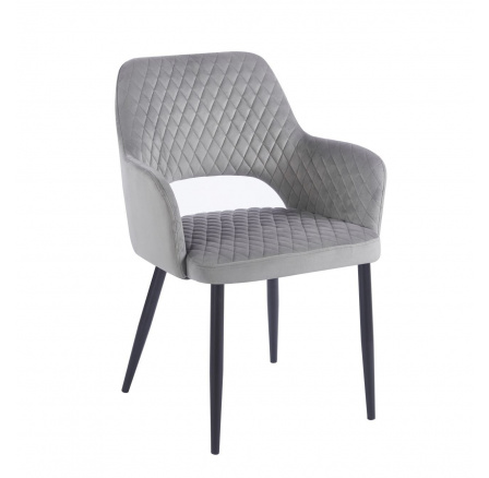 Stolička velvet sivá - čierny rám K3-FX B Stolička velvet sivá - čierny rám K3-FX B