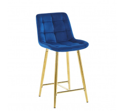 Barová stolička H1-FX, modrá / zlatá