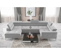 Rohová sedacia súprava TOSCANIA MAX I 170x350x185 cm - sivá, pravá
