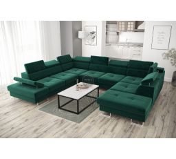 Rohová sedacia súprava GALAXY MAX I s funkciou spania 280x350x225 - zelená, ľavá