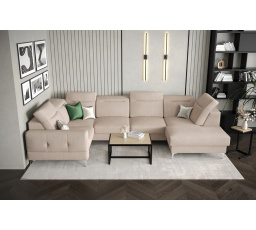 Rohová sedacia súprava MALIBU MAX II 180x350x182 cm - béžová, Ľavá strana