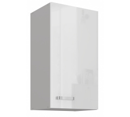 Horní skřínka BIANCA - 40 G-72 1F, Šedá / Bílý lesk