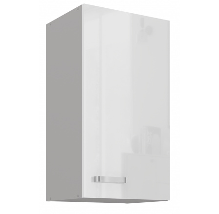 Horní skřínka BIANCA - 40 G-72 1F, Šedá / Bílý lesk Horní skřínka BIANCA - 40 G-72 1F, Šedá / Bílý lesk