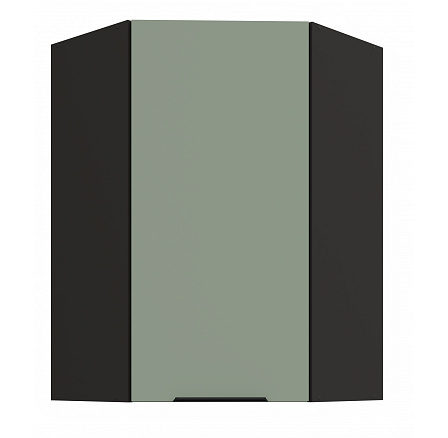 Horní rohová skříňka ARIA - 60x60 GN-90 1F (45°), Černá/Aquamarine