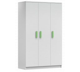 Šatní skriňa 3D SMYK I - 19, Biela Mat/Zelená