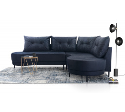Rohová sedacia súprava Abbey P tmavomodrá