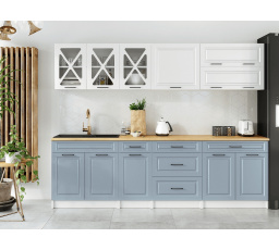 Kuchynská linka Tyra 260/260 biela/denim MAT