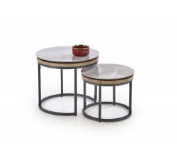 Konferenčné stolíky 2 ITAKA, efekt popolavého mramoru / grafit